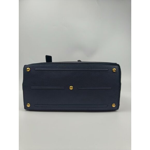 Pre-owned Yves Saint Laurent Calfskin Canvas Medium Muse Two Navy - Picture 7 of 10